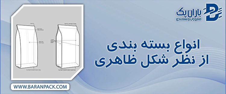انواع بسته بندی از نظر شکل ظاهری | صنایع چاپ و بسته بندی باران پک